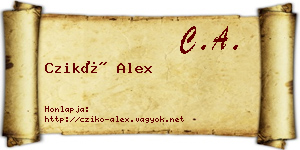 Czikó Alex névjegykártya
