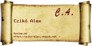 Czikó Alex névjegykártya