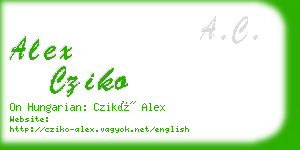 alex cziko business card